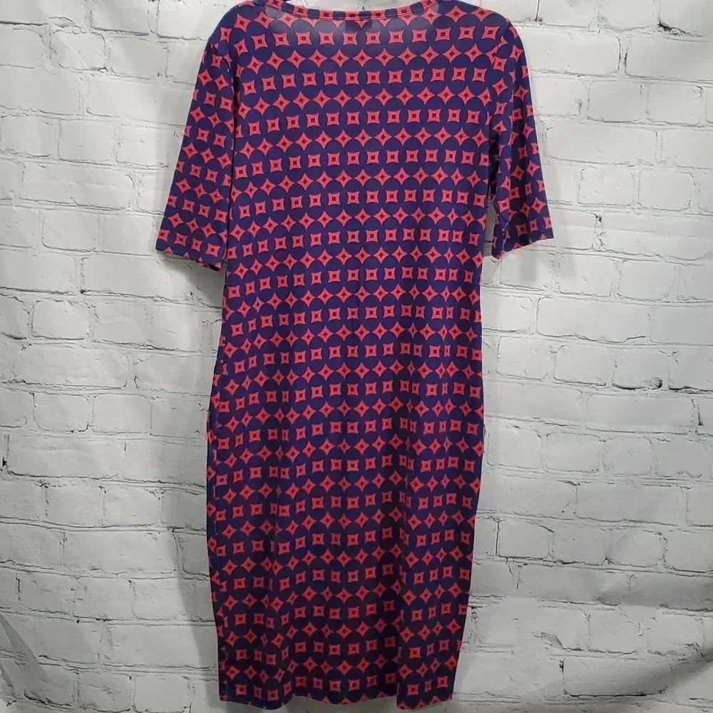 LulaRoe Blue and Red Julia Dress Size XL - Picture 7 of 8